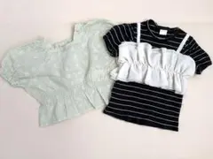 tete a teteフリル付きトップス2点セット