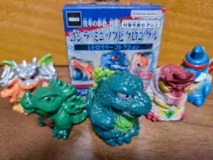 ゴジラ　ミニソフビクロニクル　レトロカラー