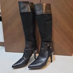 高ヒールロングブーツ 黒