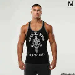 ゴールドジム　タンクトップ　リンガータンク　ブラック　Mサイズ