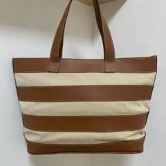 BALLY トートバッグ　ブラウン　レザー　麻