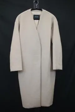 SIMPLICITE ベージュ ノーカラー ロングコート❁0134