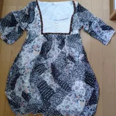 IIMK 花柄シフォンチュニック 半袖のサムネイル