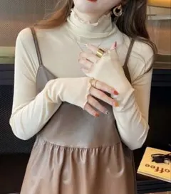 シアー シースルー トップス ハイネック インナー 【ベージュ】ラスト1点