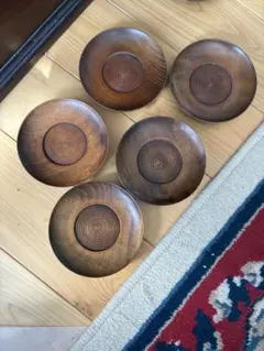 木製 茶托 5枚セット 昭和レトロ