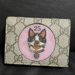 グッチ 二つ折り財布 gucci ミケーレ 猫 犬