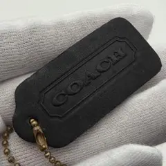 COACH】オールドコーチ 革タグ レザー バッグチャーム キーホルダー 黒