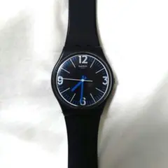 Swatch ブラック/ブルー ラバーベルト 時計
