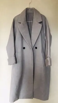 レディースアウター　チェスターコート　大きいサイズ　Mサイズ　グレーロングコート