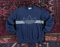 M*橋様 adidas アディダス トレフォイル スウェット トレーナー ネイビ