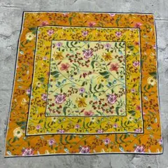 て*ん様 フラワー柄 スカーフ 52cm イエロー系 花柄 古着のサムネイル