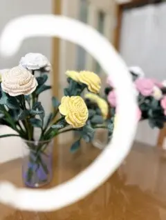 ハンドメイド かぎ針編み バラの花束のサムネイル