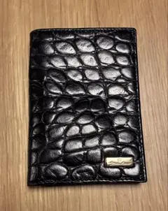 【新品未使用】AIGNER 名刺入れ カードケース クロコ型押し ブラックのサムネイル