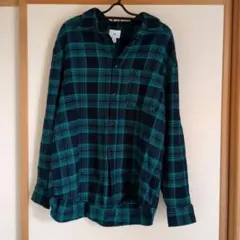 H&M チェック柄 長袖シャツ Lグリーン