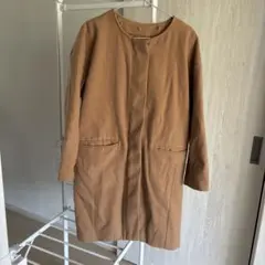 w closet ブラウン ノーカラーコート