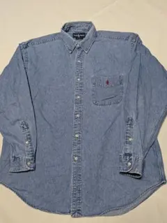 希少 80-90s ラルフローレン ”BIG SHIRT” デニム BD シャツ - メルカリ
