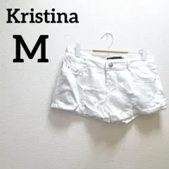 一点もの✨️Kristina 【M】ホワイト ショートパンツ 白 ダメージ加工