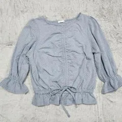 C.O.L.Z.A シャツ ブラウス ウエストリボン ギンガムチェック M