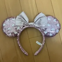 ディズニー ミニー ハート型スパンコール ピンク カチューシャ