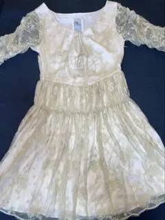 ミーアンドミークチュール シミあり ベージュ総レースドレス ワンピース