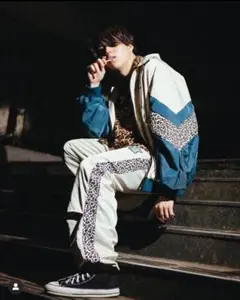 9090Animal Track pants 白×グリーン