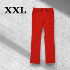 赤　ボタン付きカジュアルパンツ 【XXL】クリスマス　パーティ　派手　ボトムス