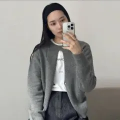 Suzu×CLANE W FACE CENTER SLIT KNIT TOPSのサムネイル