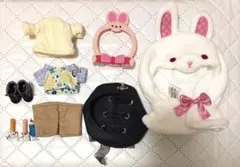 着せ替え ぬい服 ピンク うさぎ 推し活 靴 小物　缶バッジカバー