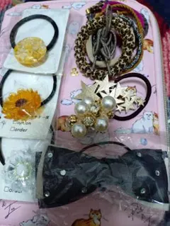 ハンドメイド　レジン　ヘアゴム大量まとめ売り　ほぼ新品