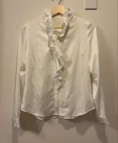 コムサイズム⭐︎フリルブラウス⭐︎白 ホワイト