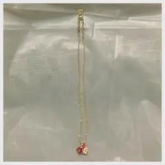 平成レトロ　ハンドメイド　花　ネックレス　ねっくれす