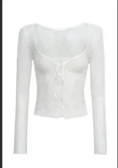 three times Romantic lace cardigan white
