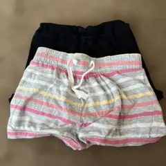babyGap ストライプ ハーフパンツ と黒パンツ2点セット