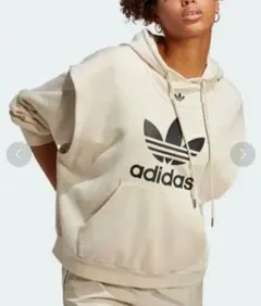 adidas　トレフォイルロゴ クロップド パーカー ベスト 3way