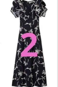 新品✨SNIDEL スナイデル Sustainableリボンプリントワンピース