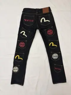 30×34 Evisu 大黒 グラフィックデニム ブラック y2k hiphop - メルカリ