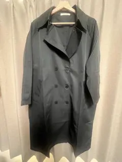 トレンチコート　ダブルブレスト　チャコールグレー