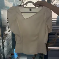 SHEIN パフスリーブ ブラウス ホワイト