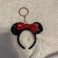 ディズニー ミニー カチューシャ キーホルダー スパンコール