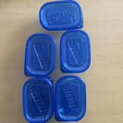 青色プラスチック食品保存容器5個セット