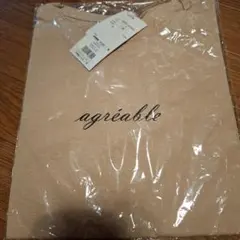 agréable ロゴ Tシャツ ベージュ F