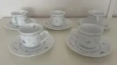 未使用　日本製　HOYA　WHITE　SHADOW　カップ＆ソーサー　５客