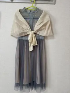 グレー系レースチュールドレス