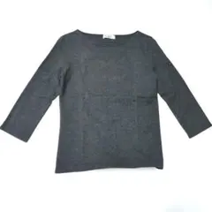 美品 a.v.v 七分袖 T シャツ ボートネック グレー ロゴ入 38