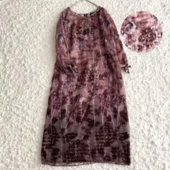 USA製 アナスイANNA SUI 総柄 刺繍 ラメ シースルーワンピース