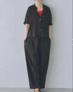 BLACK CRANE リネン Vネックジャンプスーツ - メルカリ