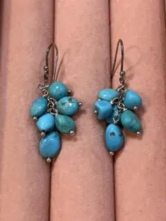 ターコイズ ゆらゆらフックピアス