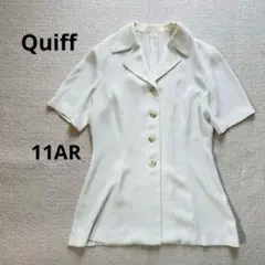 クイッフ　Quiff ホワイト 半袖 シャツ タイトフィット　11AR 羽織り