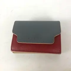 良品✨ MARNI マルニ TRUNK トランク 三つ折り財布 マルチカラー MARNI マルニ 三つ折り財布 トランクウォレット グレー×レッド マルチ