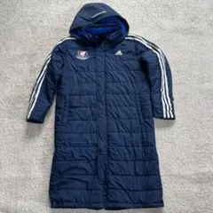 adidas ベンチコート 150センチ　ネイビー横浜マリノス